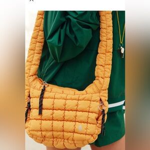 NWT mini quilted carryall in bright coral